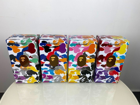 Image 1 of Bearbrick BAPE A BATHING APE 28. Jubiläum 02 CAMO #2 400% MEDICOM Toys