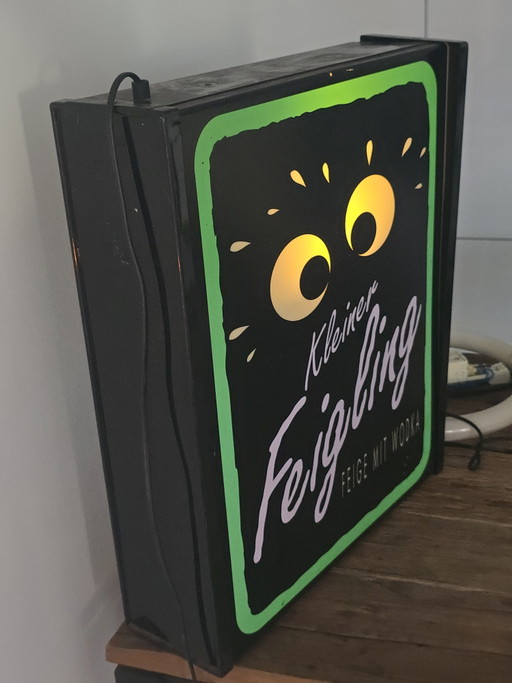 Original Kleiner Feigling Illuminated Sign / Advertising Box (50x42 cm) – Mancave Eyecatcher!