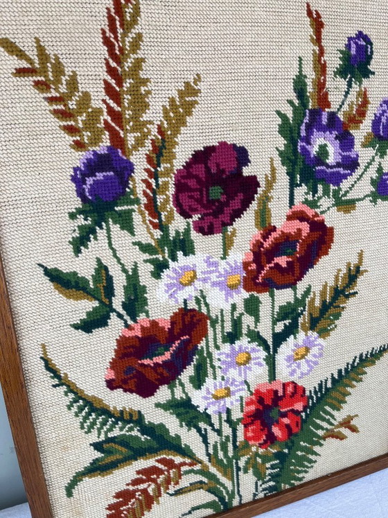 Tela vintage fiori di campo, Arte, Tessile, Legno, Beige (foto 4 di 5)