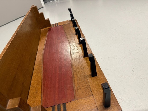 Appendiabiti da parete vintage in legno – Stile Art Déco / Scuola di Amsterdam – 7 ganci – Wood (photo 4 of 5)