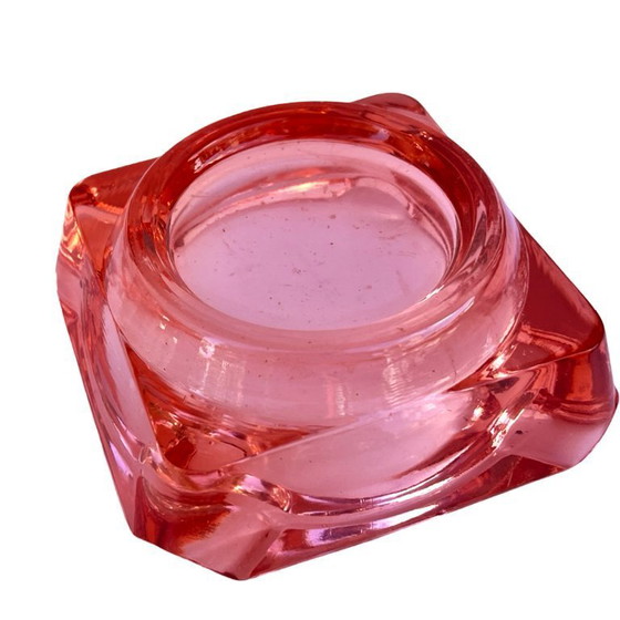 Image 1 of Posacenere in vetro rosso/salmone HSG Ząbkowice, Polonia 1970