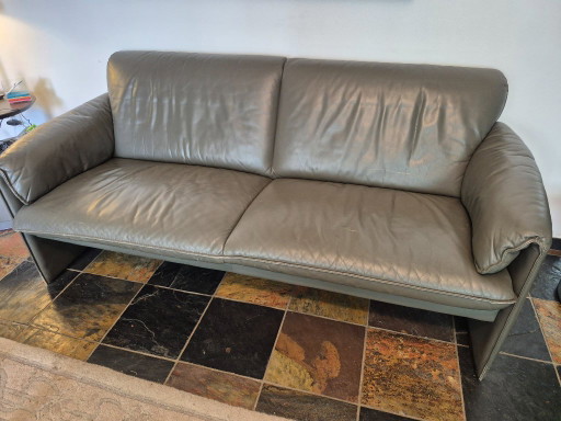 Grünes Leder Leolux Sofa