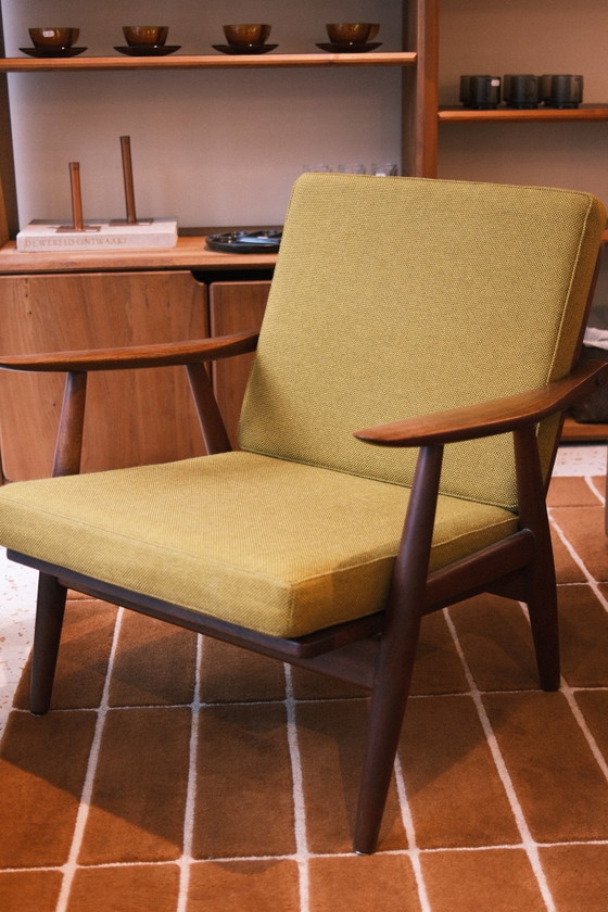 Hans Wegner Skandinavischer Design Sessel, Holz, Grün (Foto 7 von 9)