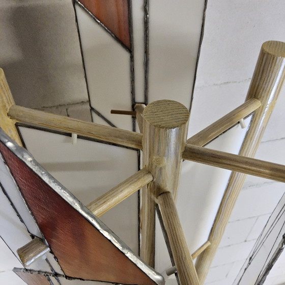 Image 1 of Lampada da terra in vetro colorato di pino, fatta a mano, vintage / lampada unica