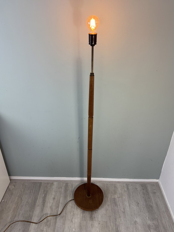 Vintage Danish Teak Floor Light - Mid-Century Style – Metal, Wood (photo 4 of 14)