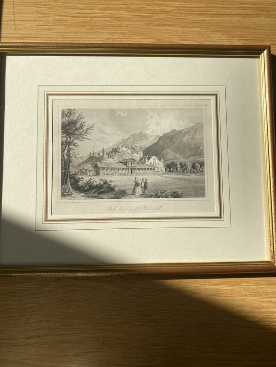 Image 1 of Steel engraving 1845 Bartlett Bad Kirchberg