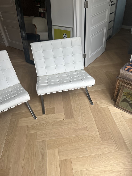 Image 1 of 2 Knoll Barcelona Chairs white