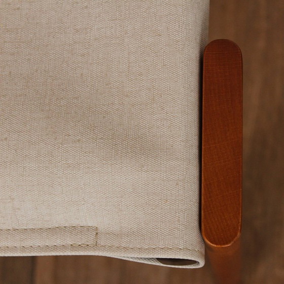 Image 1 of 10x Monniksstoelen van Afra en Tobia Scarpa voor Molteni in notenhout en canvas, Italië, jaren 70