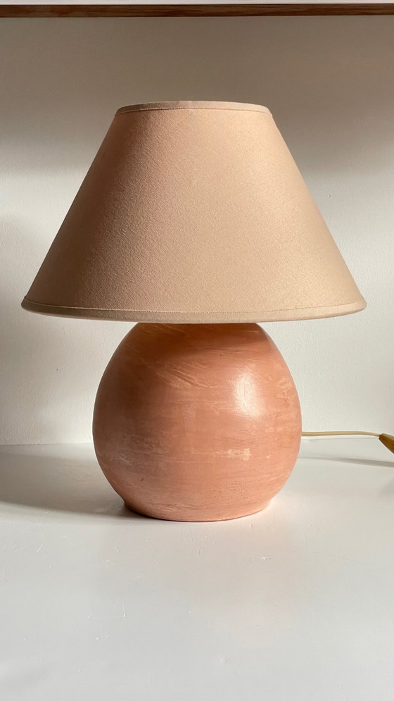 Vintage handgemaakte terracotta lamp – Tafellampen, Textile (photo 3 of 21)