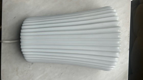 IKEA Applique vintage plissettata 1980, Ceramica, Bianco (foto 4 di 9)