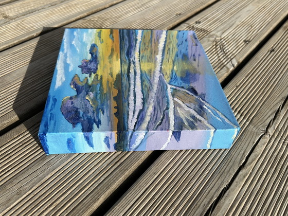 Beach At Twilight - Original Acrylic Painting on 3D Canvas – Paintings & Drawings, Cotton (photo 13 of 13)
