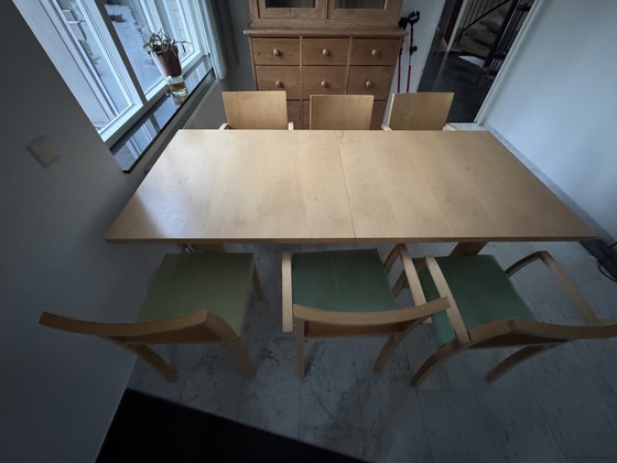 Image 1 of Thonet extendable dining table with 7 Thonet chairs
