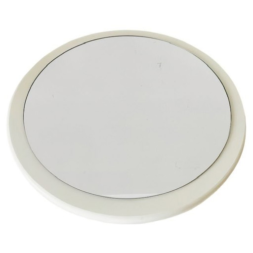 Italienischer Spiegel, weißes Holz, Mid-Century-Space-Age-Stil, 1970er Jahre