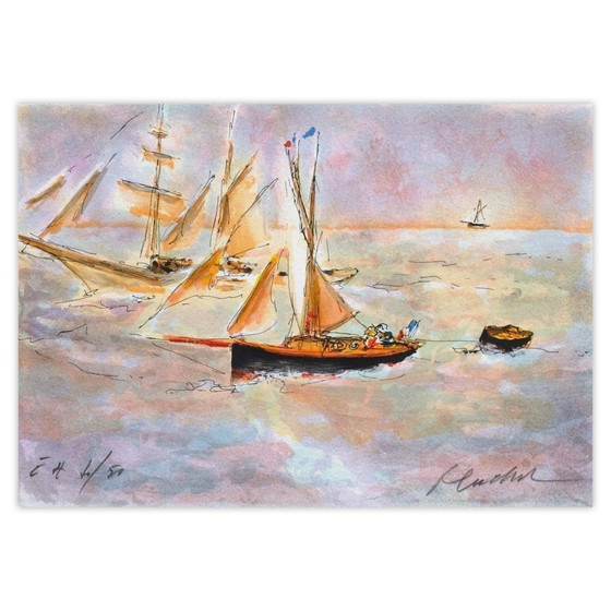 Image 1 of Urbain HUCHET Marine IV Gesigneerde litho 1990