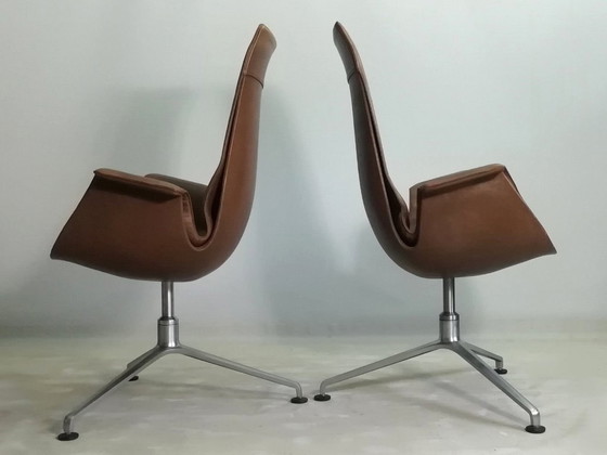 2x KILL FK67 designicoon 1967 Fabricius Kastholm leren stoel TULIP 3-potige KNOLL set van 2 (photo 9 of 20)