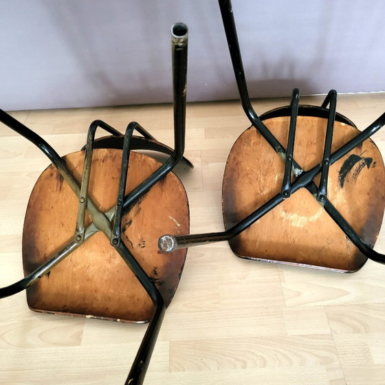Willy Van der Meeren pour Tubax "Chaises CT 2" – Chaises de salle à manger, Fer, Bois (photo 4 of 9)