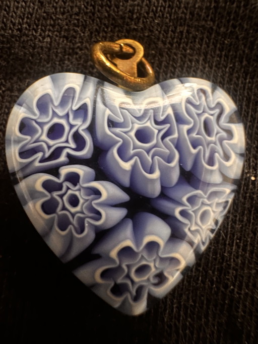 Splendido ciondolo vetro Murano con catena argento