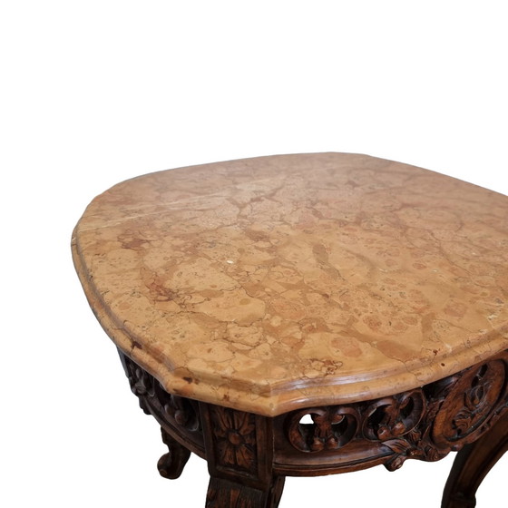 Image 1 of Louis XV style side table with marble top, 20th century