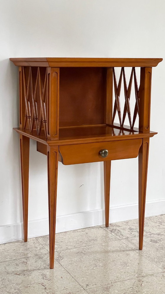 Image 1 of TABLE de Chevet pieds Compas VINTAGE