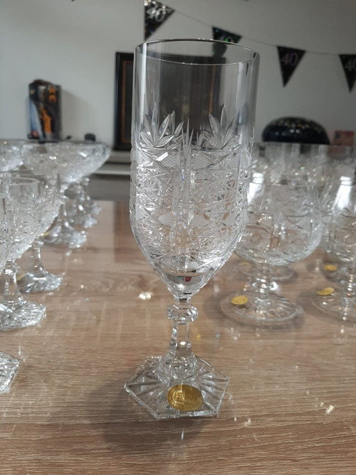 Service de table exclusif de 40 pièces en verre Riedel Austria vintage – cristal au plomb à 24 % (PbO)