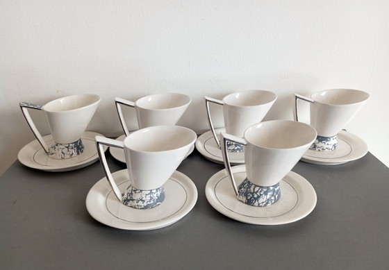 Olga Benedek /Hongaarse DeForma! Groep/ - Memphis Milano/Postmodern "Platina" Luxe Theeservies 1986 (photo 15 of 15)