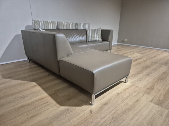 Image 1 of Canapé d'angle Montel - Marron - Cuir - Appuie-têtes - Design