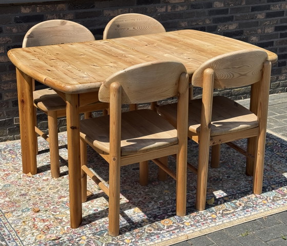 Image 1 of Set da pranzo Rainer Daumiller in pino, composto da 6 pezzi, con tavolo allungabile.