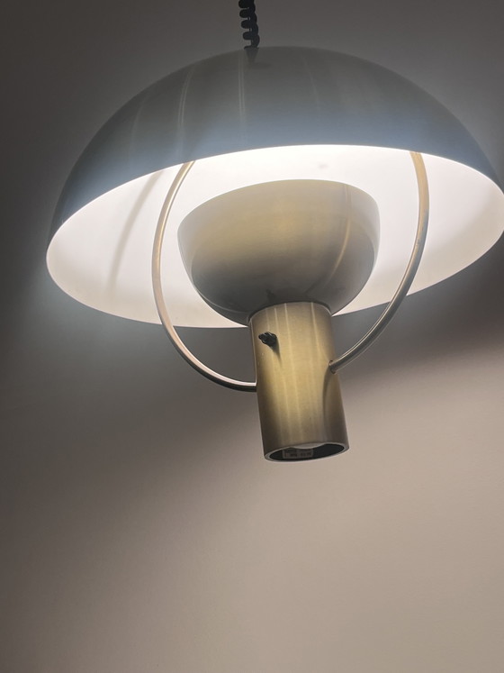 Lampe suspendue champignon hollandaise rare des années 70 – Dijkstra Lampen, Suspensions, Other, Metal (photo 11 of 15)