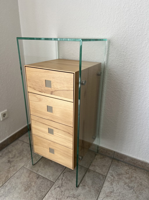 Cómoda de madera maciza FUSION wood de DREIECK DESIGN: FUSION wood 44 FLOAT GLASS + madera maciza de roble