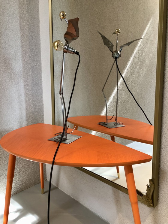 Image 1 of Vintage tafellamp goud Vogel van Stubenrauch 2 stuks