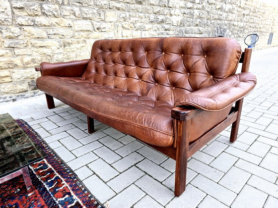 Image 1 of Canapé Canapé en cuir Mid Century 60s 70s Loft Studio Vintage