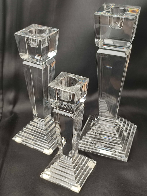 Trio 3 Nachtmann Bavarian crystal candlesticks cash register