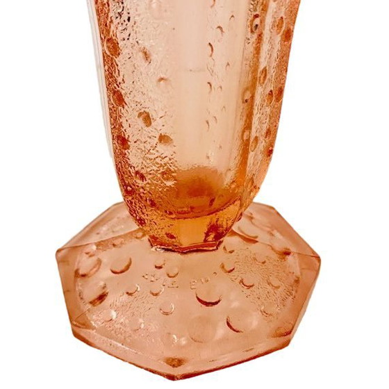 Image 1 of Art-Deco-Vase Scailmont, rosafarbenes Glas, 1930er Jahre