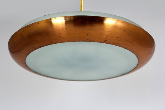 Image 1 of Bauhaus UFO-hanglamp van Josef Hurka voor Napako, jaren 1930.
