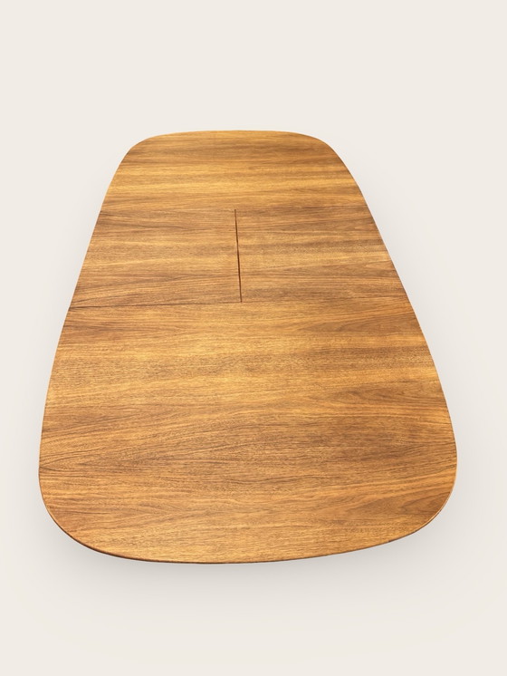 Image 1 of Extendable oval dining table - teak/walnut - A.A. Patijn for Zijlstra, 1950s