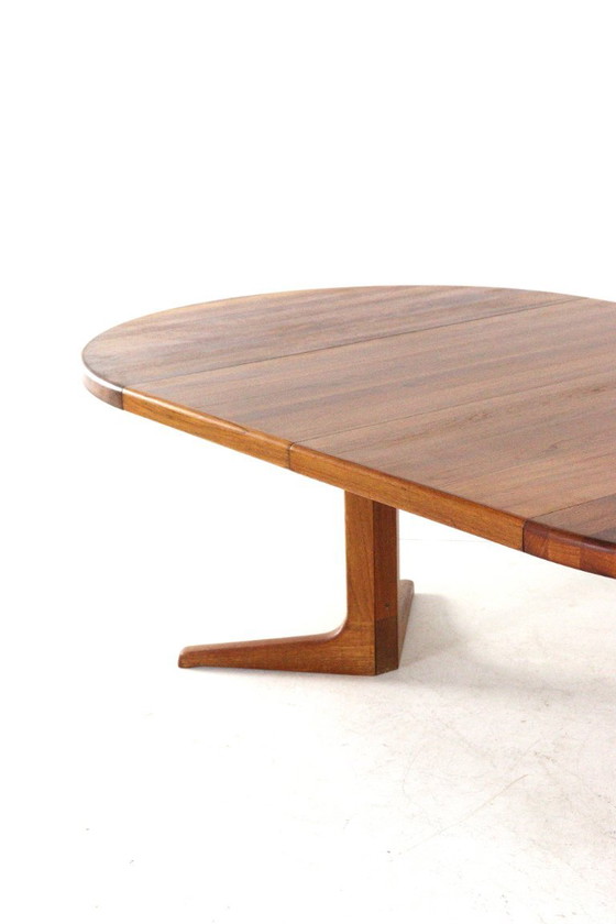 Round Danish 2x extendable solid teak dining table midcentury – Wood (photo 6 of 15)