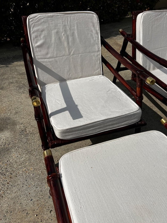 Image 1 of Paire de fauteuils et ottomans John Wisner Far Horizons – Ficks Reed, 1954