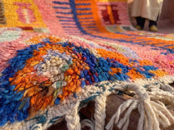 Handmade Boujad Wool Rug: Colorful Moroccan Berber Carpet – Paintings & Drawings (photo 11 of 19)