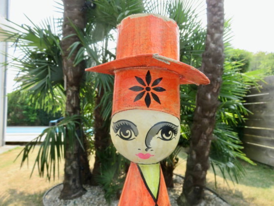 Image 1 of 2 large papier-mâché figures, Mexico, 1960s, signed Ricardo