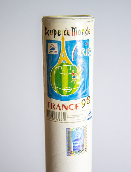 Original Vintage Poster World Cup 98 France Paris / 70 x 50 cm / With Original Packaging