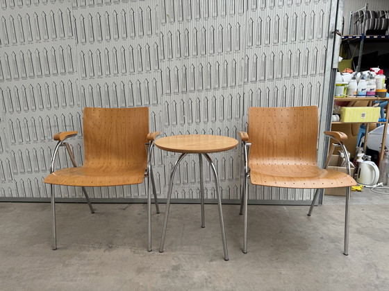 Image 1 of Thonet 2er Set Stühle mit Beistelltisch