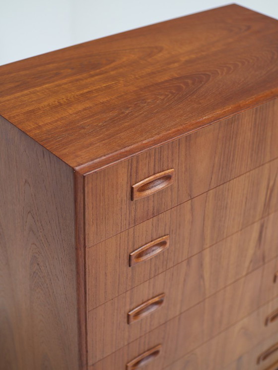 Chest of drawers teak vintage Danish 60s mid-century, Wood, Brown, 1960 (photo 8 of 11)