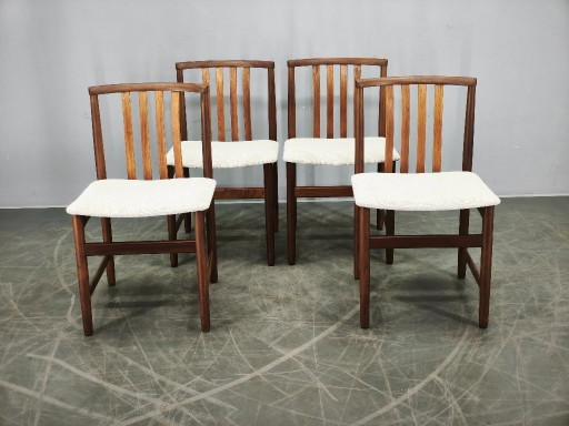 Set of Four Danish Teak Dining Chairs, Scandinavia, 1960s