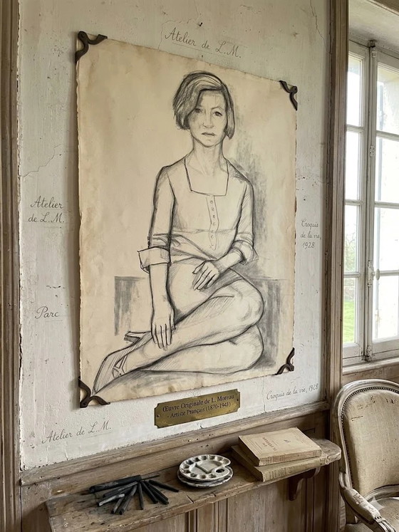 Maurice Stoppani – Wise Young Girl – Dessin Original 1967 – 65x50 cm – Peintures et dessins, Paper (photo 3 of 10)