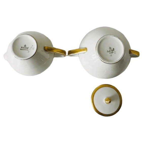 Image 1 of Eschenbach Bavarian cream set porcelain cream white gold 1940's