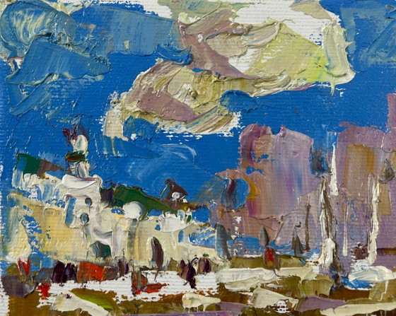 Image 1 of Original Oil Painting City Day Landscape Breath of Spring
