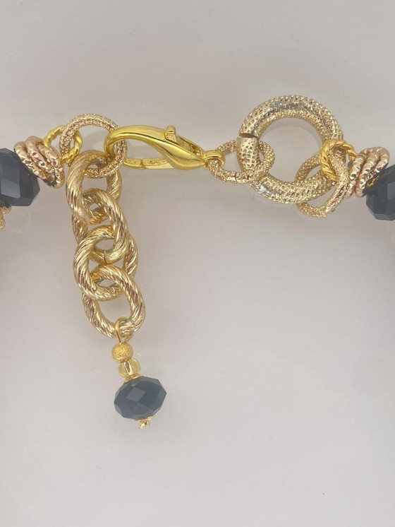 Image 1 of Collar de cristal de Murano hecho a mano con pan de oro de 24 kt.