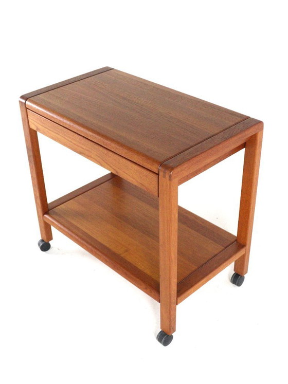 Image 1 of Deense teak trolley met lade 'Grove' vintage 