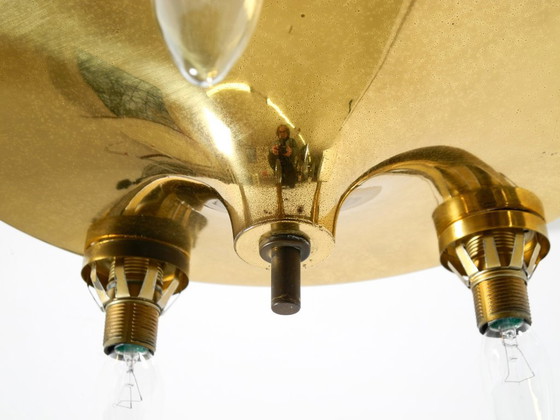 Image 1 of Beautiful 1960s Space Age brass ceiling lamp with 5 glass balls