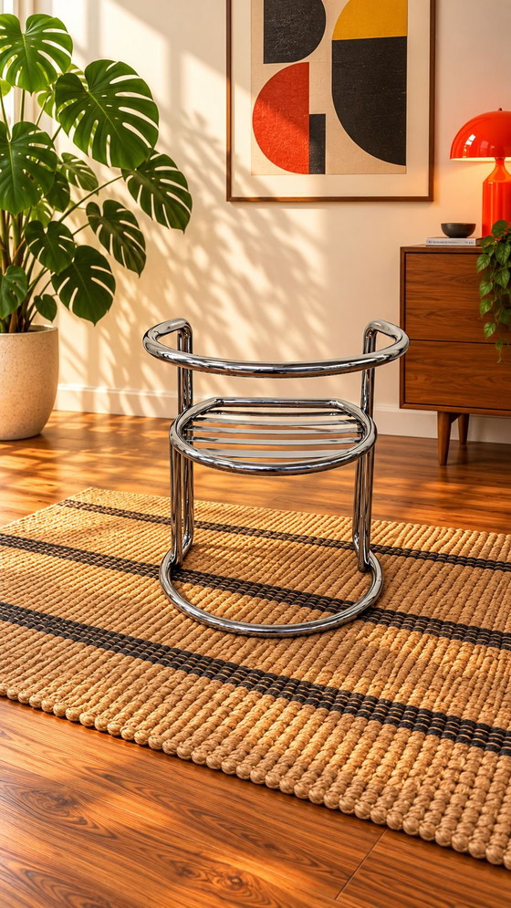 Salon Bauhaus vintage, Fauteuils, Verre, Chrome, Noir (photo 13 sur 14)